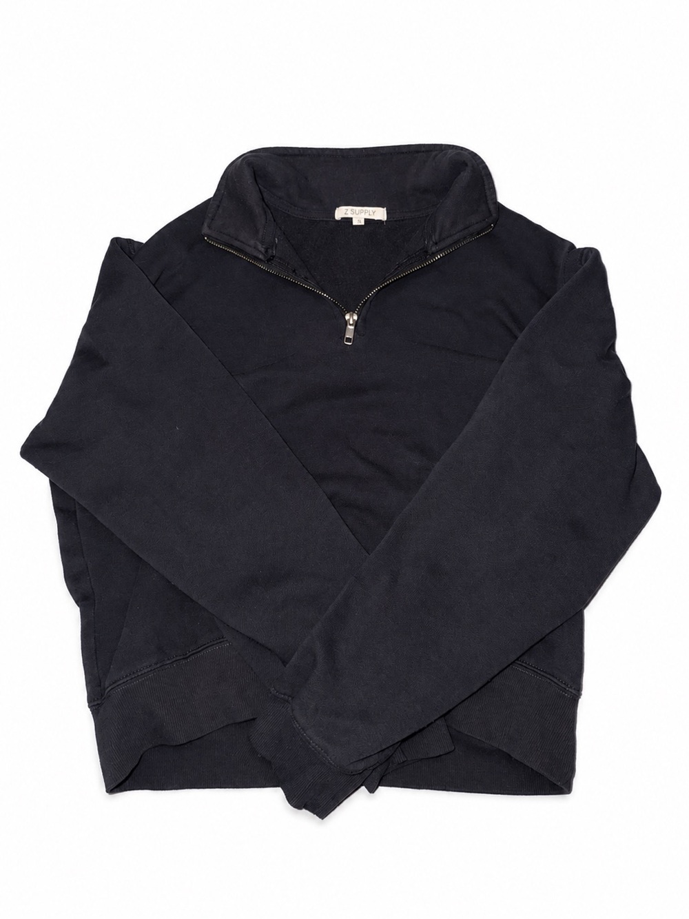 Z Supply Black Quarter-Zip Pullover Sweatshirt